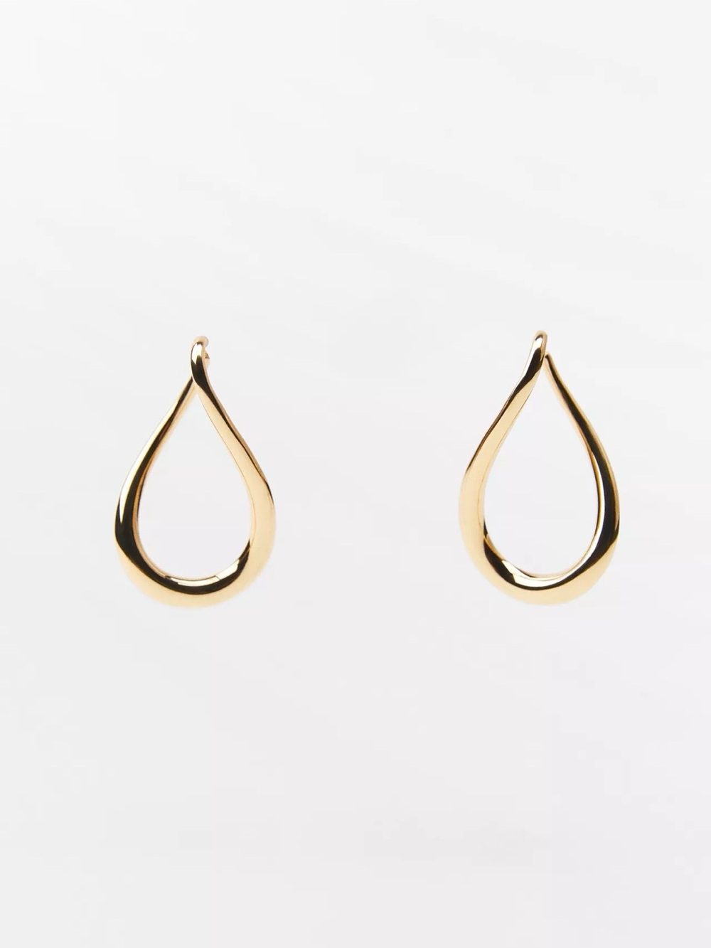 Zara Classic Gold finish Teardrop Hoop Earrings